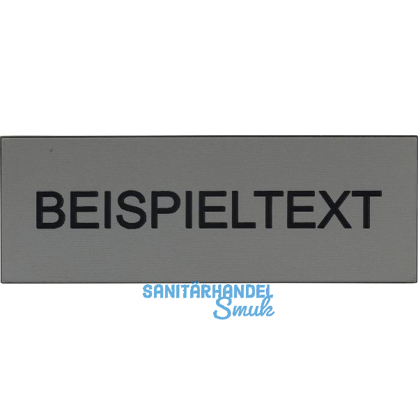 Beschriftungsschild mit Gravur, Kunststoff edelstahl geb�rstet/Schrift schwarz