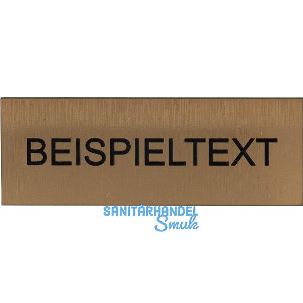 Beschriftungsschild mit Gravur, Kunststoff goldfarbig/Schrift schwarz