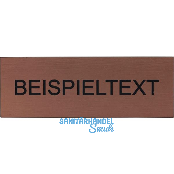 Beschriftungsschild mit Gravur, Kunststoff kupferfarbig/Schrift schwarz
