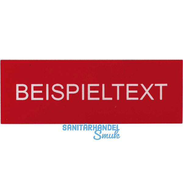 Beschriftungsschild mit Gravur, Kunststoff rot/Schrift wei�