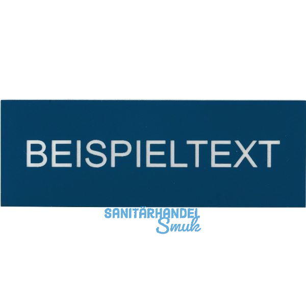Beschriftungsschild mit Gravur, Kunststoff blau/Schrift wei�