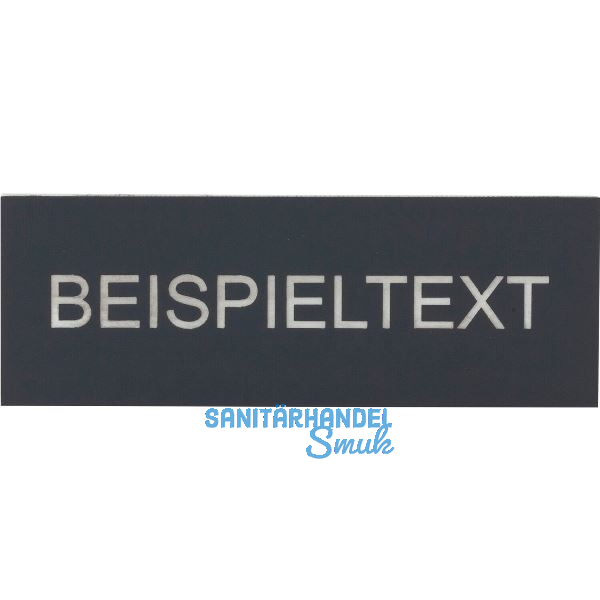 Beschriftungsschild mit Gravur, Kunststoff basaltgrau/Schrift wei�