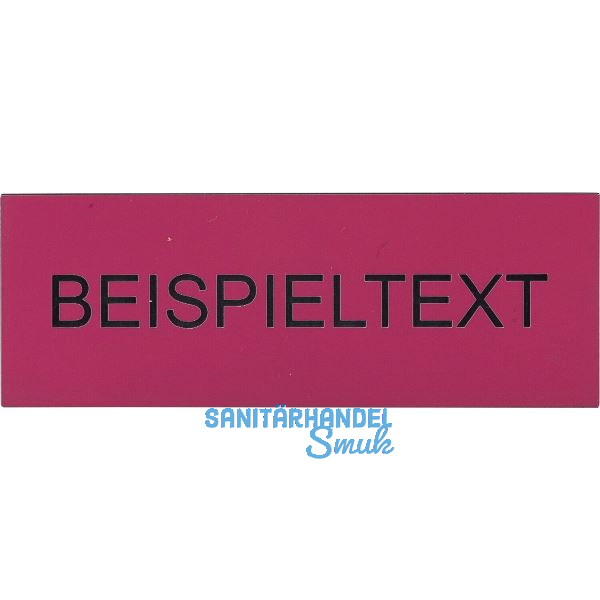 Beschriftungsschild mit Gravur, Kunststoff pink/Schrift schwarz