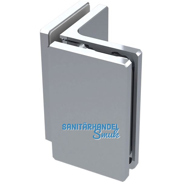 Winkelverbinder 485E53 90� Glas-Glas, Messing verchromt poliert