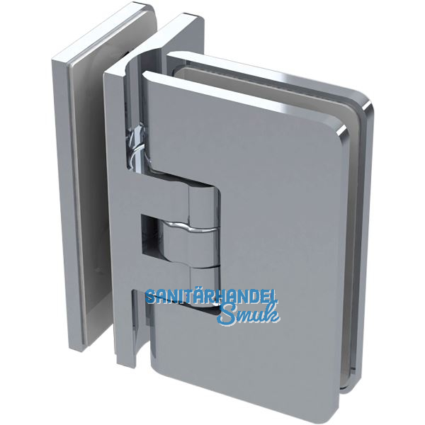 Duscht�rband 8506R 90� Glas-Glas mit Feststellung, Messing verchromt poliert