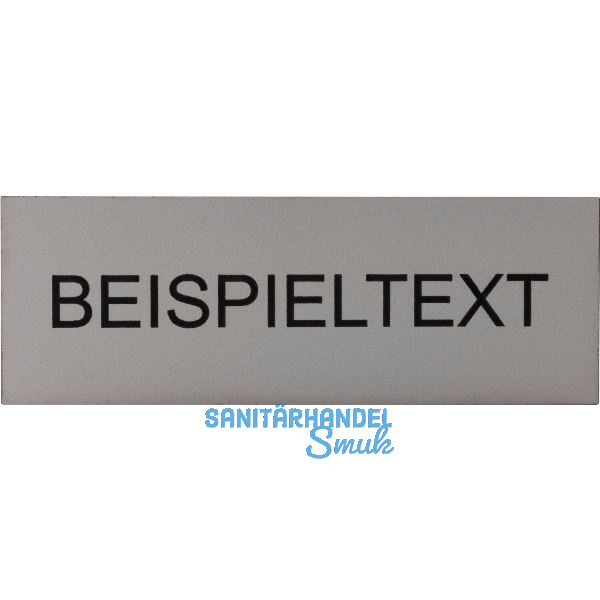 Beschriftungsschild mit Gravur, Kunststoff alufarbig/Schrift schwarz