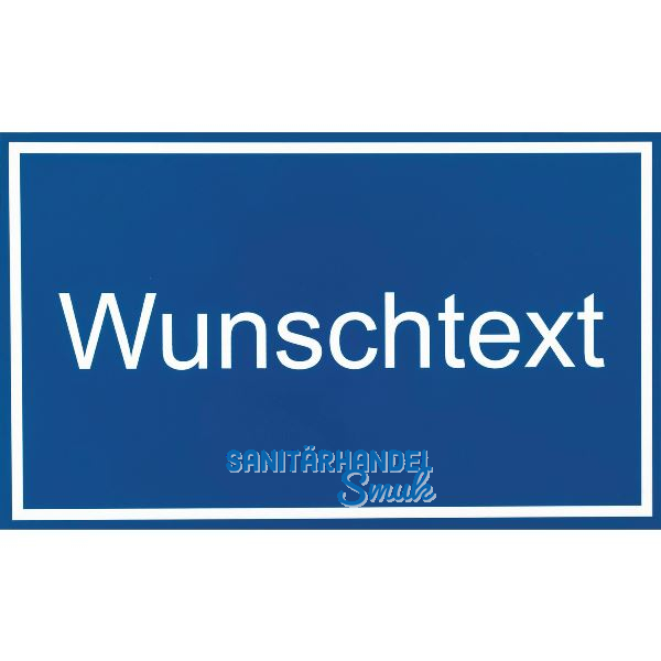 Leerschild inkl. zweizeiligem Text, Kunststoff blau/wei�