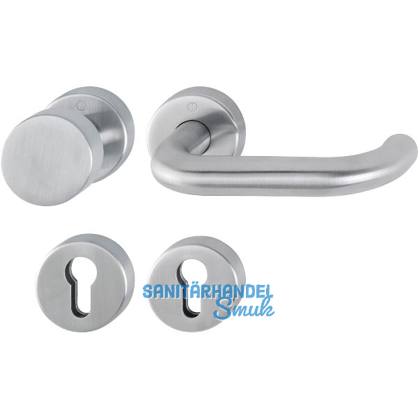 FH-Wechselgarnitur PARIS Sertos DIN - auf Rosette PZ, 40 - 65 mm, Edelstahl matt