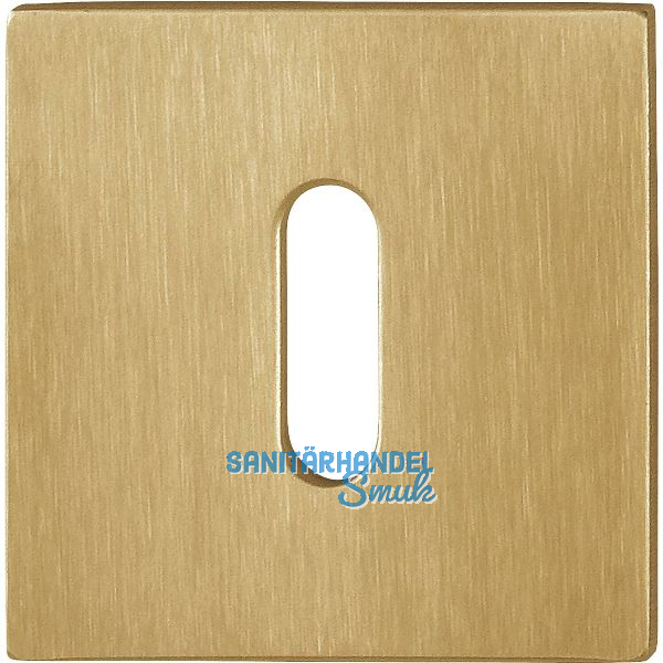 HOPPE Schl�sselrosette flach mit St�tznocken, eckig,Edelstahl messingfarben matt