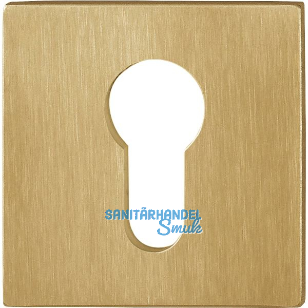 HOPPE Zylinderrosette flach mit St�tznocken, eckig, Edelstahl messingfarben matt