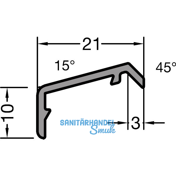 GUTMANN Fl�gelabdeckprofil FP 16, L=6000 mm, Aluminium wei� RAL 9016