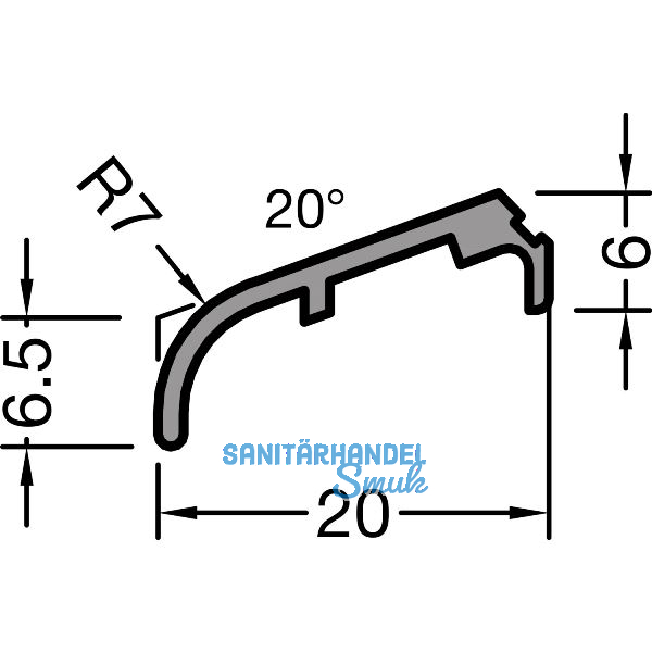 GUTMANN Fl�gelabdeckprofil FP 6257, L=6000 mm, Alu mittelbronze eloxiert (G214)