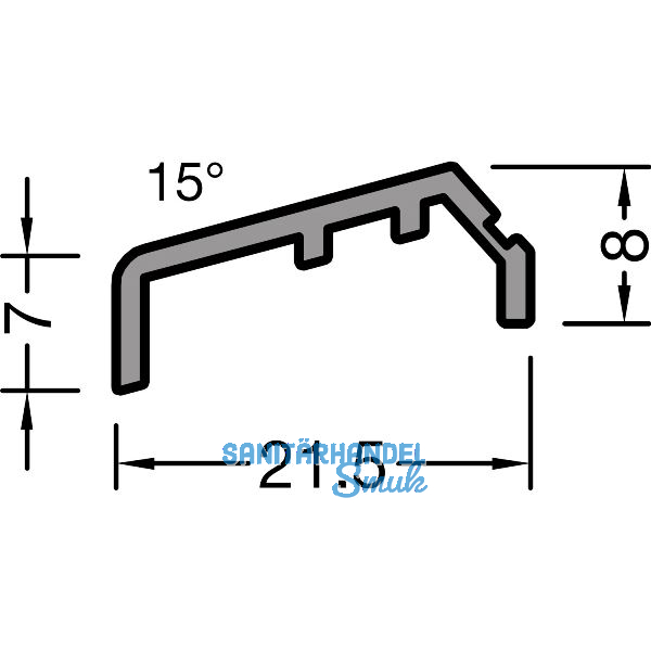 GUTMANN Fl�gelabdeckprofil FP 26/34, L=6000 mm, Alu mittelbronze eloxiert (G214)