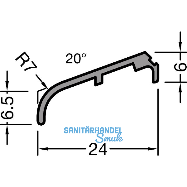 GUTMANN Fl�gelabdeckprofil FP 8532, L=6000 mm, Aluminium blank