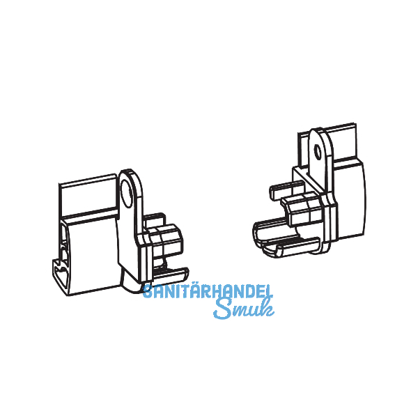 Endst�cke TRANSIT 58 - 76 f�r Mitte links Falz 12 mm, Kunststoff schwarz-grau