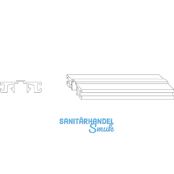 Adapter f�r Unterf�tterungsprofil, 5000 mm, Kunststoff schwarz