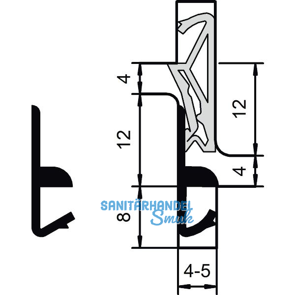 Stulpdichtung S 6544, Kunststoff schwarz