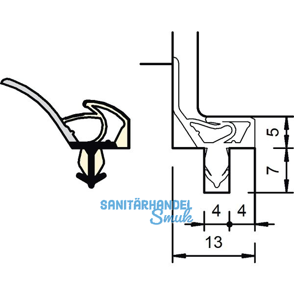 Innent�rdichtung SP 8801, Kunststoff beige