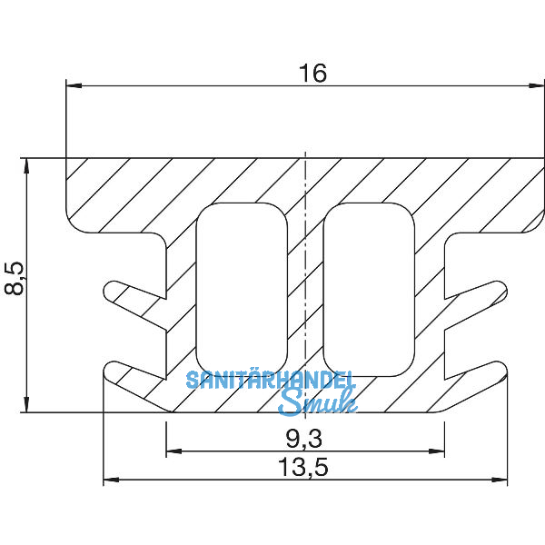 Stulpdichtung S 3117f, Kunststoff silber