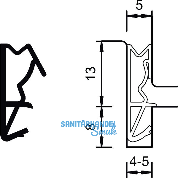 Haust�rdichtung S 6513, Kunststoff wei�