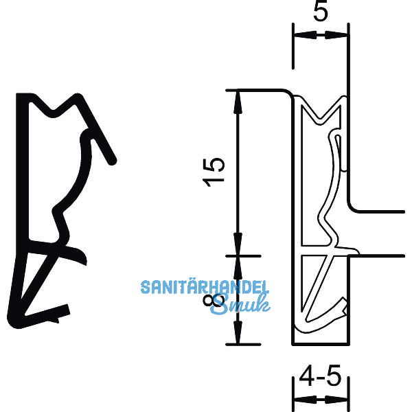 Haust�rdichtung S 6515a, Kunststoff schwarz