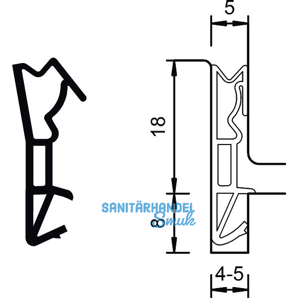 Haust�rdichtung S 6518a, Kunststoff wei�