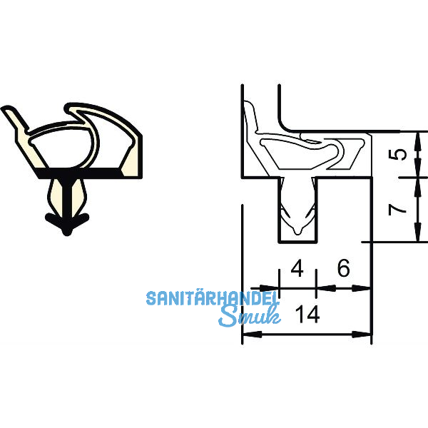 Innent�rdichtung SP 7544, Kurzbund 25 Meter, Kunststoff wei�