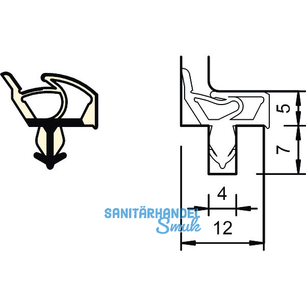 Innent�rdichtung SP 7575, Kunststoff beige
