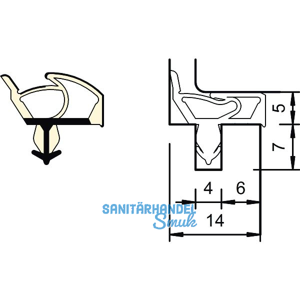 Innent�rdichtung SP 7576, Kunststoff beige