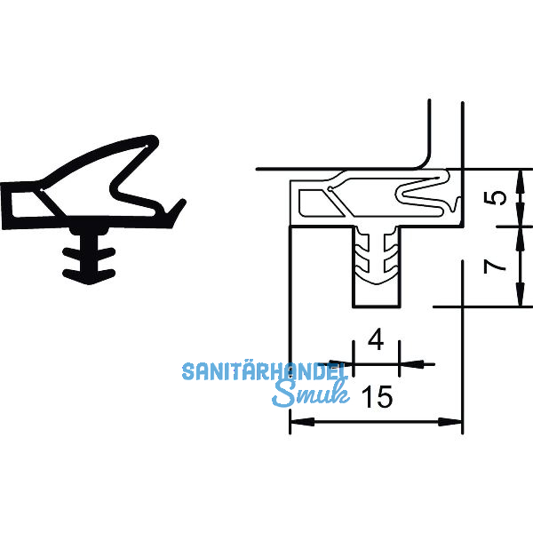 T�ranschlagdichtung S 6699a, Kunststoff wei�