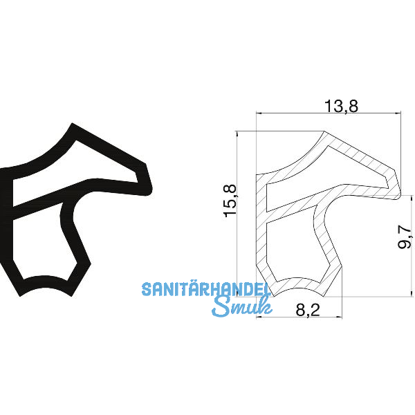 Stahlzargendichtung M 2246, Kunststoff wei�