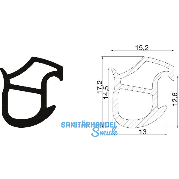 Stahlzargendichtung M 2577, Kunststoff grau