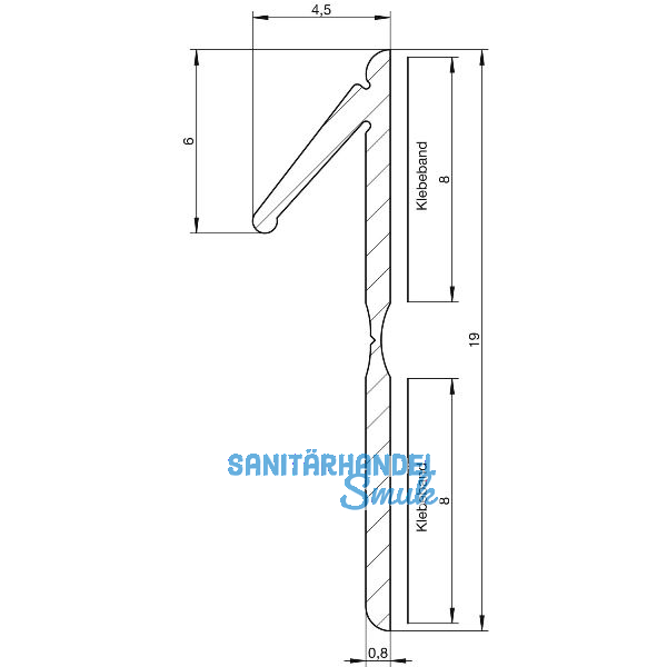 Falzdichtung selbstklebend S 9200-10 K, 100 Meter, Kunststoff wei�