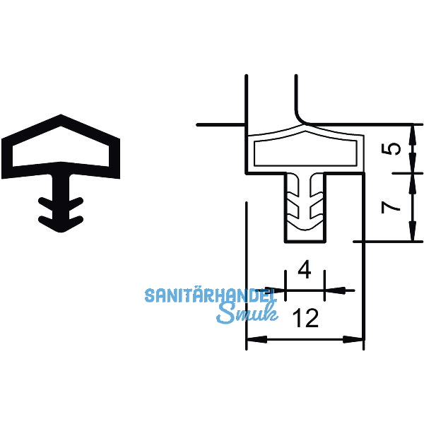 T�ranschlagdichtung M 680, Kurzbund � 16 Meter, Kunststoff braun