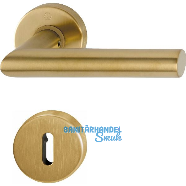 HOPPE Dr�ckergarnitur AMSTERDAM - auf Rosette BB, 37-42, Edelstahl messingfarben