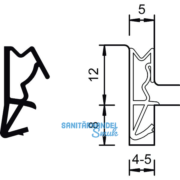 Haust�rdichtung S 6512a, Kunststoff wei�