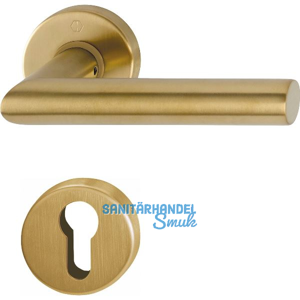 HOPPE Dr�ckergarnitur AMSTERDAM - auf Rosette PZ, 37-42, Edelstahl messingfarben