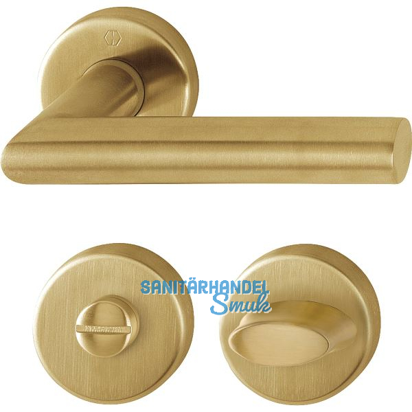 HOPPE Dr�ckergarnitur AMSTERDAM - auf Rosette WC, 37-42, Edelstahl messingfarben