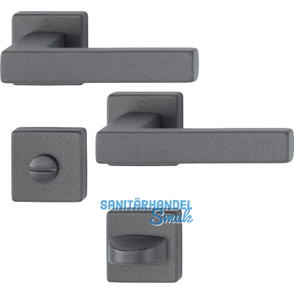 HOPPE Dr�ckergarnitur AUSTIN auf Rosette WC, TS 37-42 mm, Aluminium sandschwarz