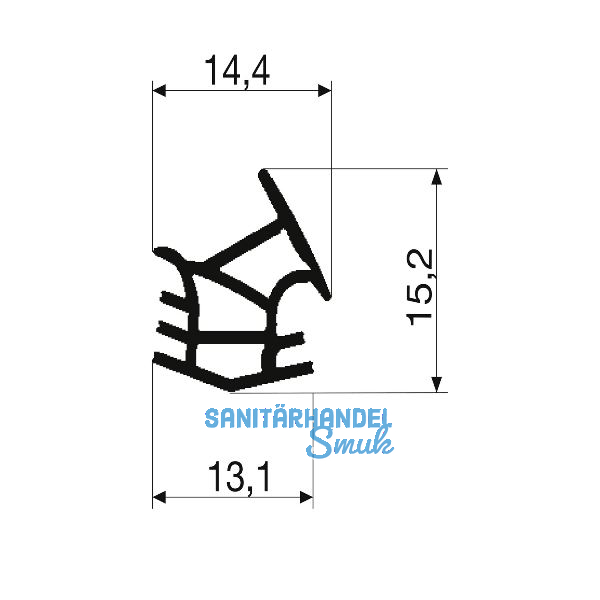 Stahlzargendichtung P 1031A f�r Novofermzarge, Kunststoff wei�