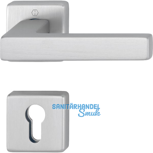 HOPPE Dr�ckergarnitur AUSTIN feuerhemmend PZ, Aluminium edelstahlfarbig matt