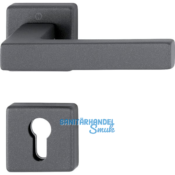 HOPPE Dr�ckergarnitur AUSTIN feuerhemmend PZ, Aluminium sandschwarz