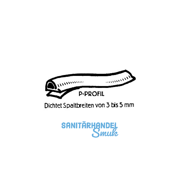 Dichtungsprofil selbstklebend, Typ P, Kunststoff wei�, 1 St�ck = 7,5 Meter