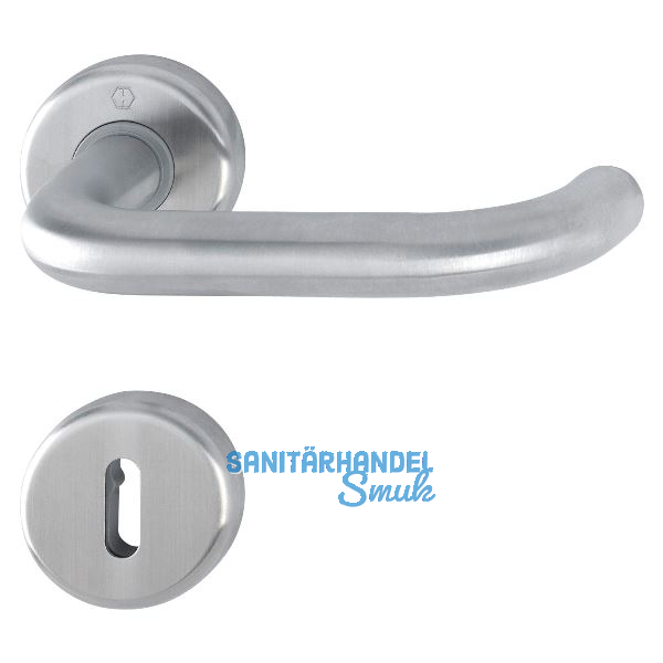 HOPPE Dr�ckergarnitur BADEN - auf Rosette BB, 39-47 mm, Edelstahl matt