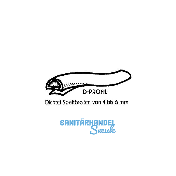 Dichtungsprofil selbstklebend, Typ D, Kunststoff braun, 1 St�ck = 7,5 Meter