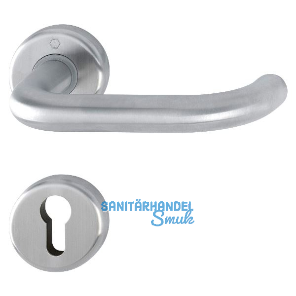 HOPPE Dr�ckergarnitur BADEN - auf Rosette PZ, 39-47 mm, Edelstahl matt