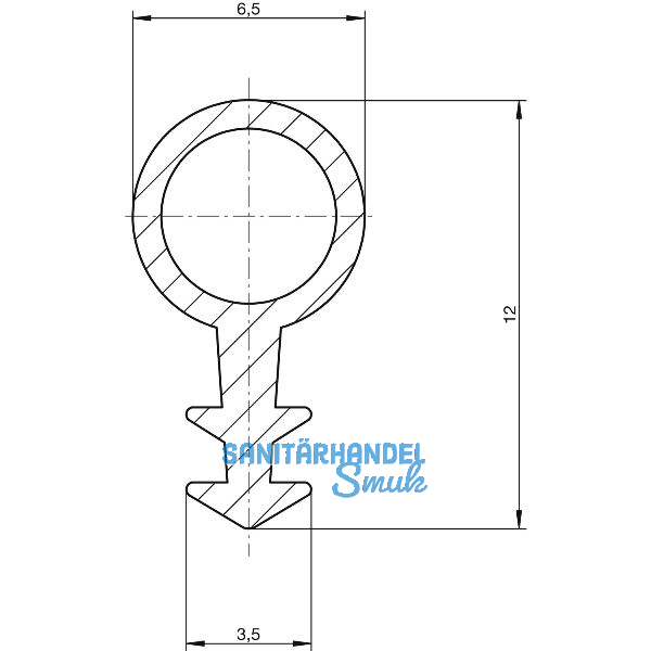 Rundprofil M032c, 6,5 mm, Kunststoff natur/ transparent