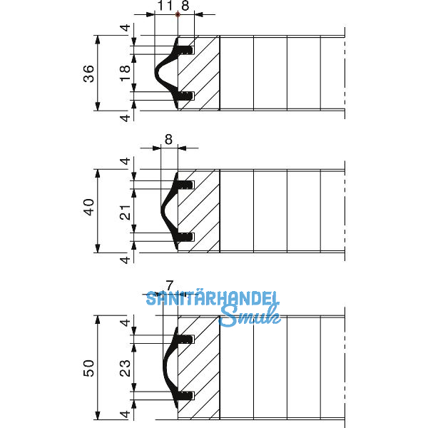 HAWA Kantenschutzprofil 1 Rolle (5 Meter) Gummi EPDM schwarz (RAL 7021)
