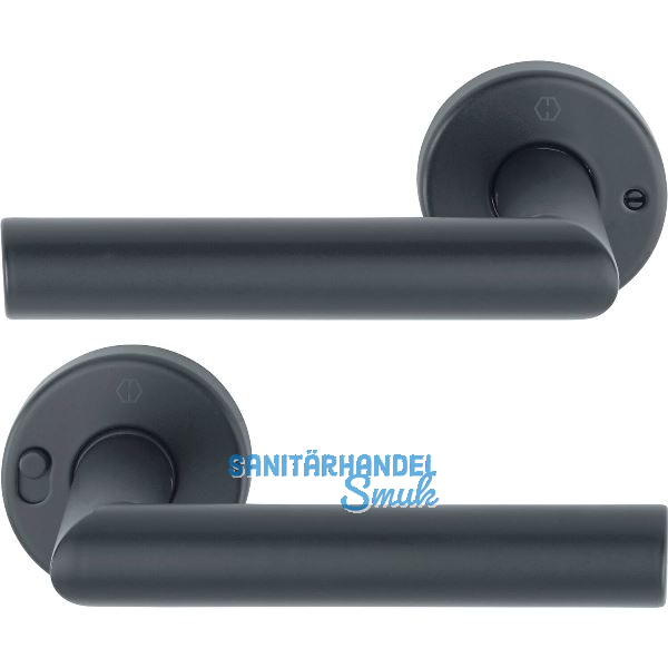 HOPPE Dr�ckerpaar AMSTERDAM MiniLock rechts, Edelstahl schwarz matt