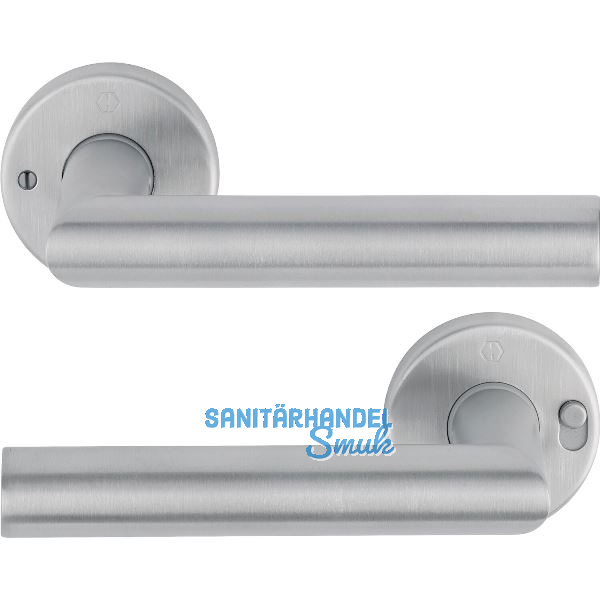 HOPPE Dr�ckerpaar AMSTERDAM MiniLock links, T�rst�rke 37-47 mm, Edelstahl matt